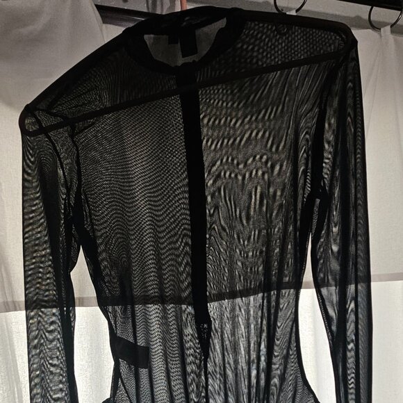 Sheer mesh black bodysuit. - Picture 1 of 2